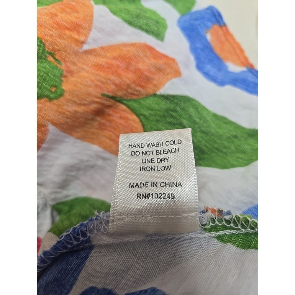 Skies are Blue Women's White Floral The Picnic Rffle Peplum Top Size Small - Picture 10 of 10